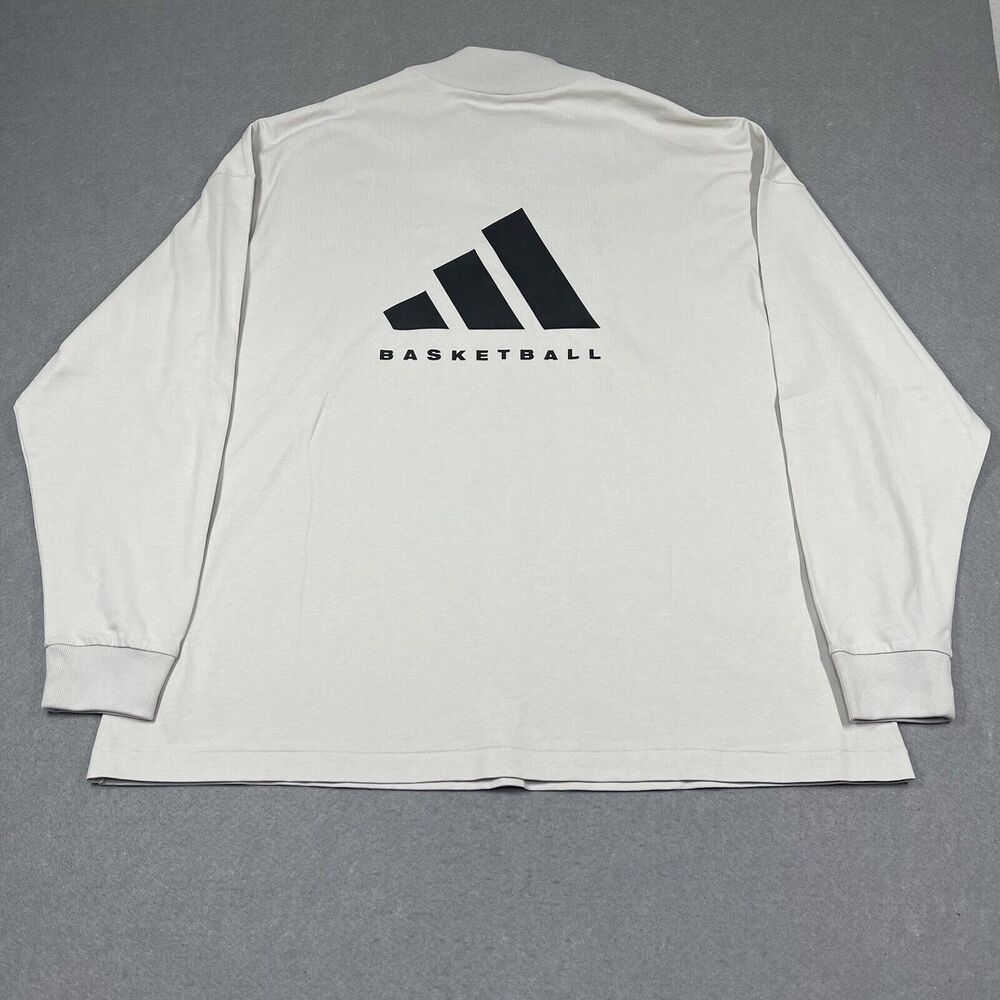 Adidas Sweatshirt Mens XL Talc White Graphic Logo Oversized Baggy Crewneck NEW